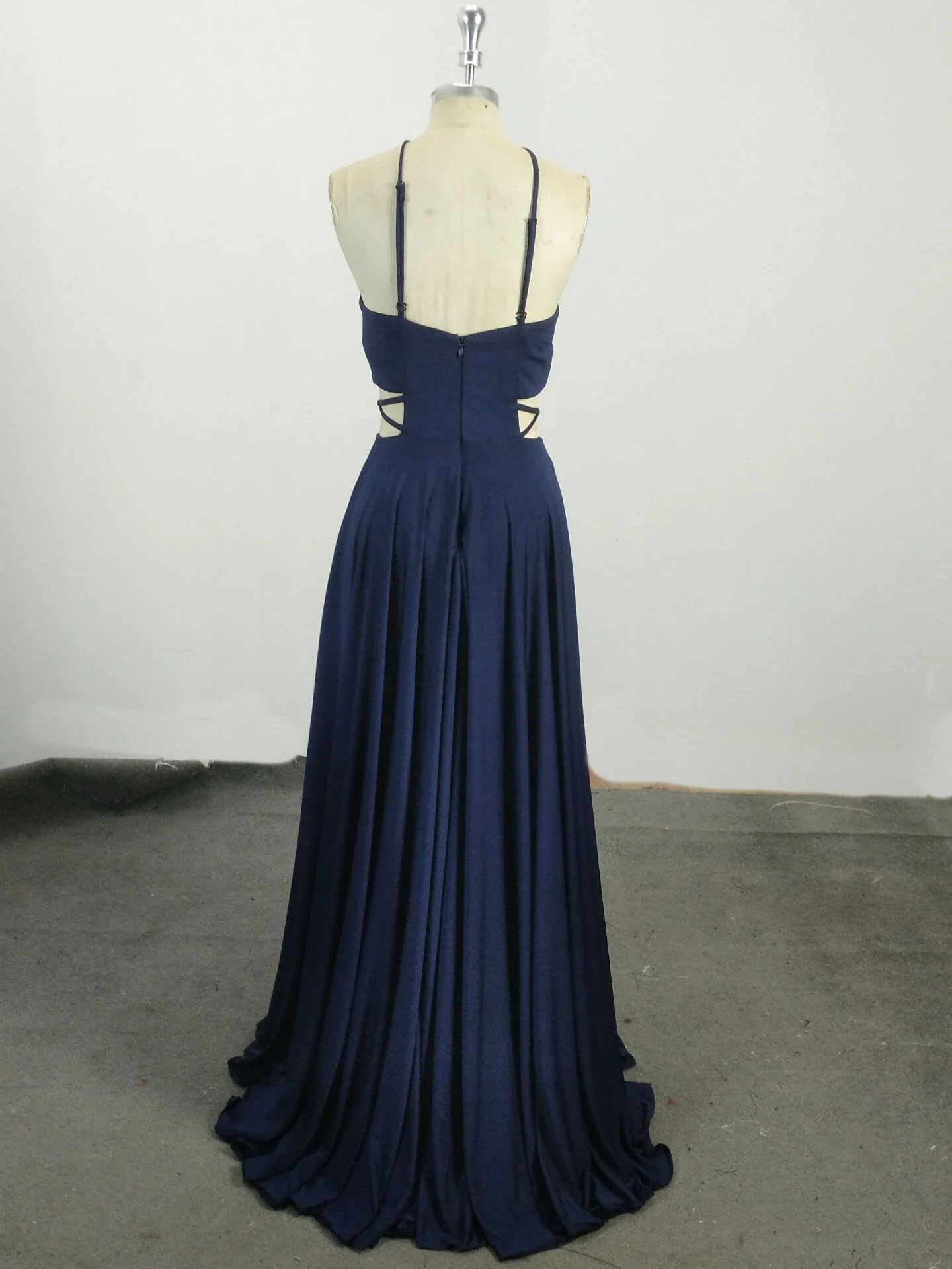 Simple Chiffon Blue Long Prom Dress, Blue Evening Dress - Deanwangkt
