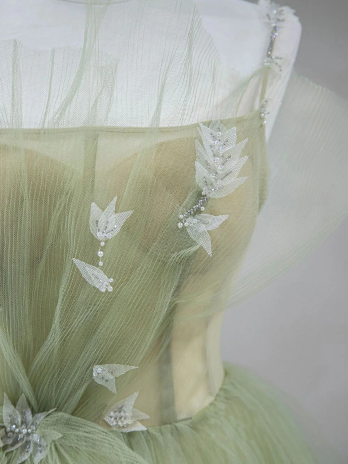 Green Tulle Long Prom Dress,  A-Line Green Formal Long Evening Dress - Deanwangkt