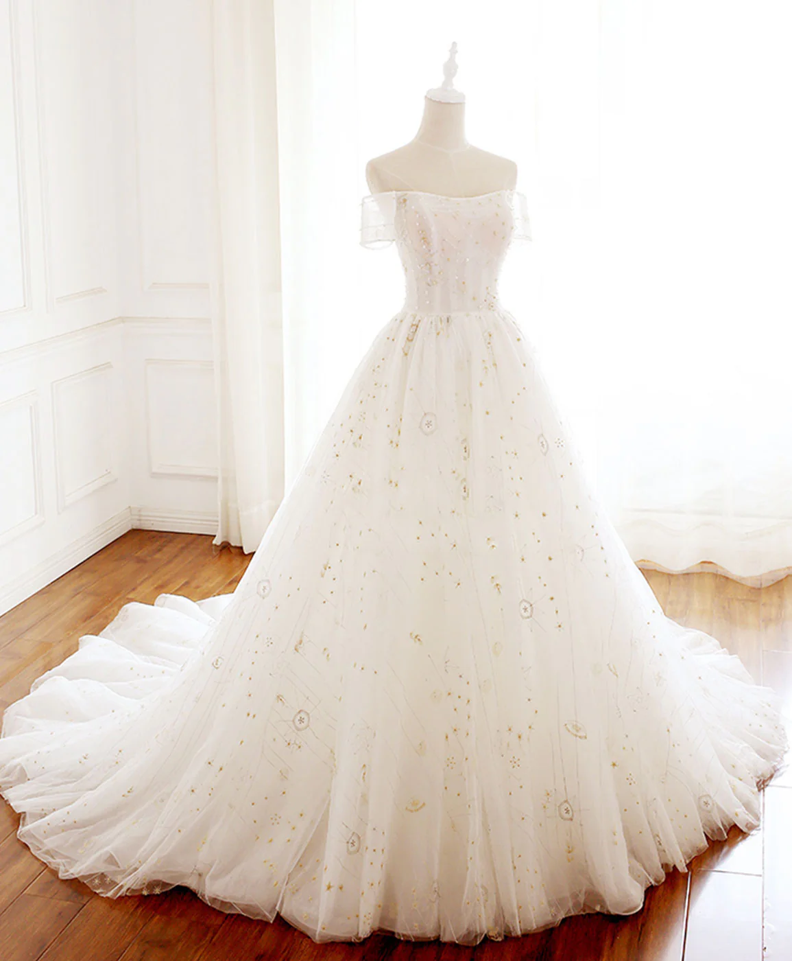 Unique Tulle Lace Long Prom Dress Tulle Lace Evening Dress - Deanwangkt