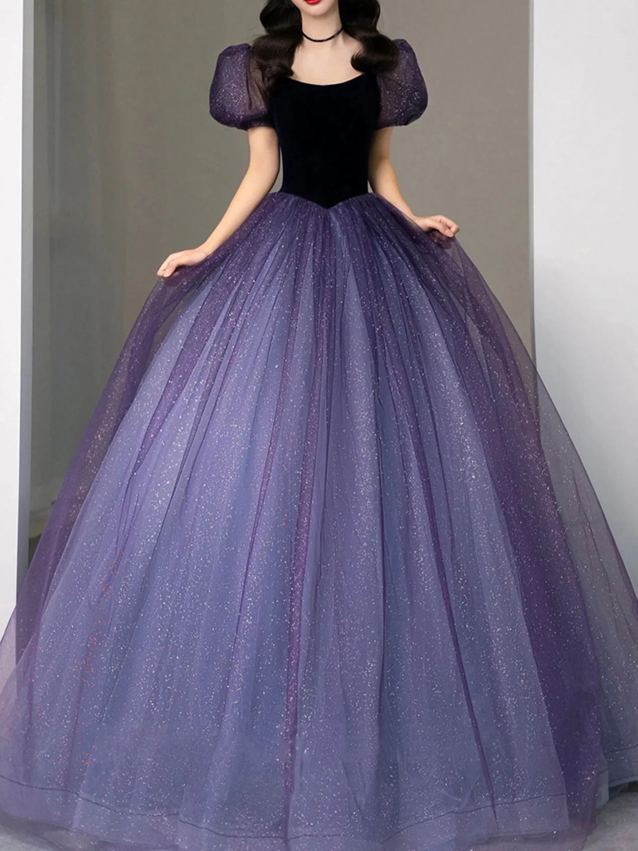 Purple Long Prom Dress, Ball Gown Purple Graduation Dress, sweet 16 dress - Deanwangkt