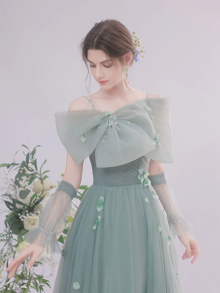 Green Tulle Short Prom Dress, Green Homecoming Dress - Deanwangkt