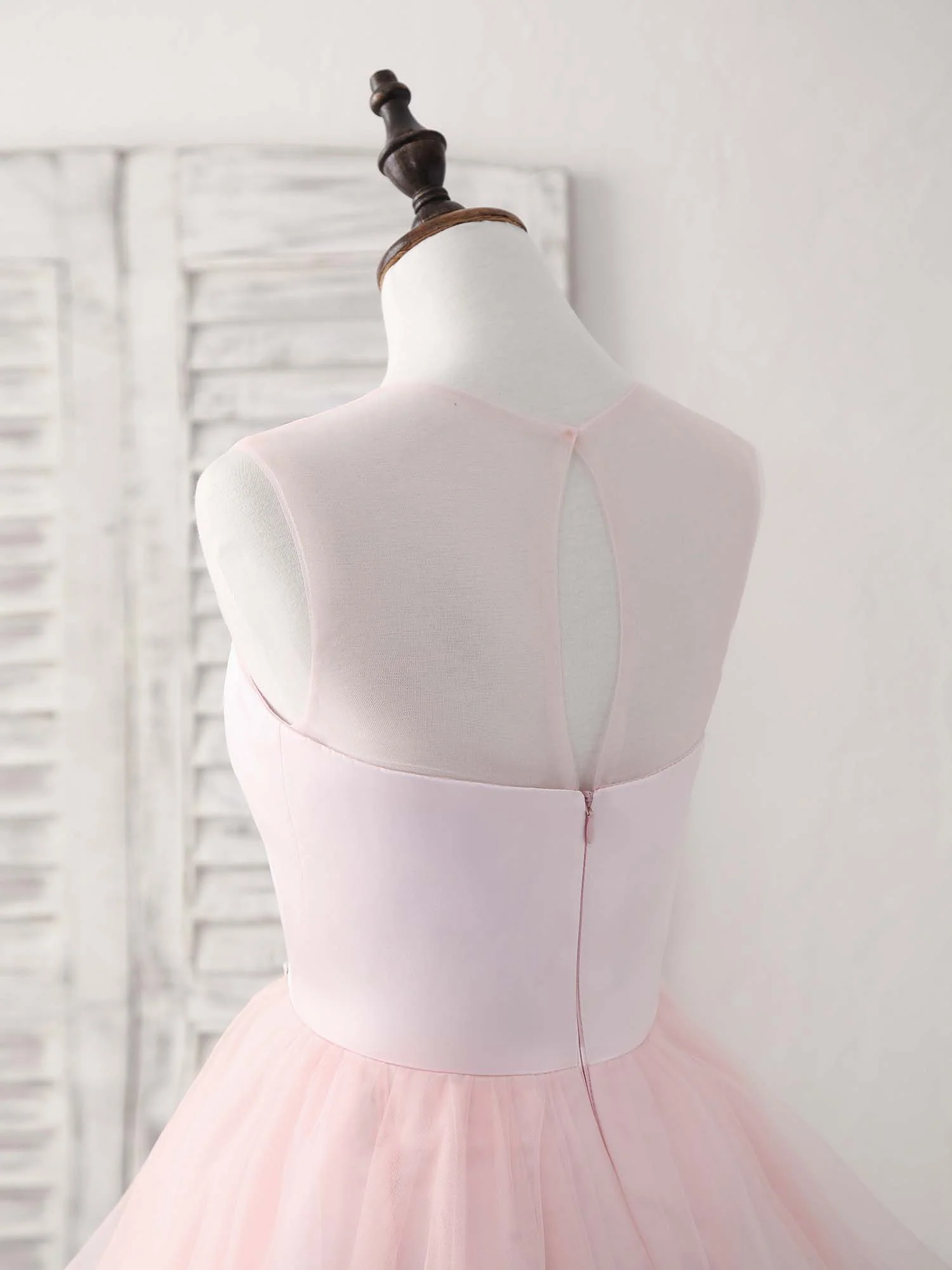 Pink Round Neck Tulle Pink Short Prom Dress Pink Homecoming Dress - Deanwangkt