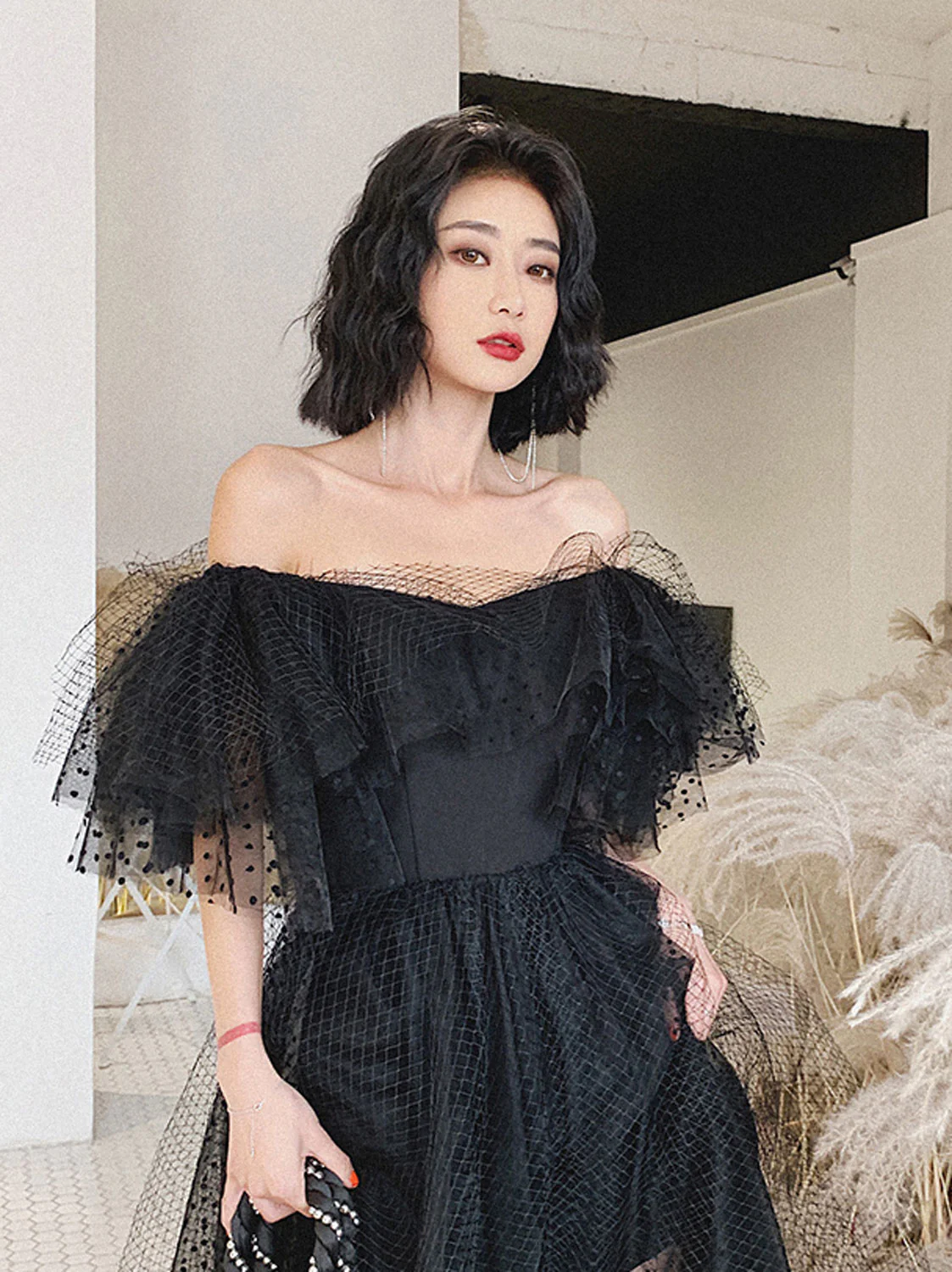 Black Tulle Long Prom Dress, Formal Dress Black Graduation Dresses - Deanwangkt