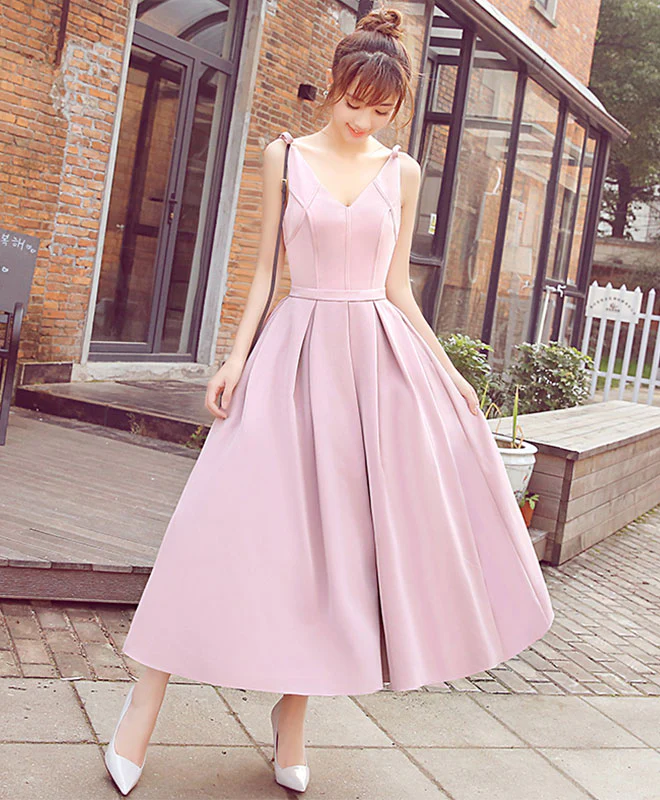 Stylish Pink V Neck Short Prom Dress,  Evening Dress - Deanwangkt