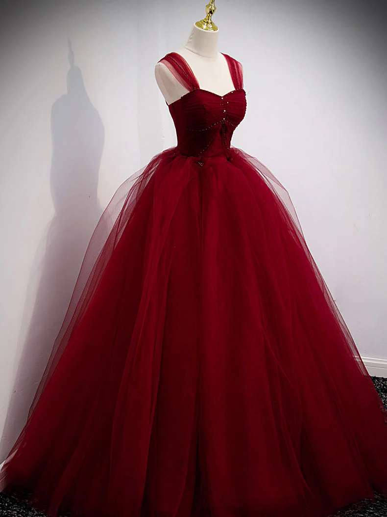 Unique Sweetheart Off Shoulder Lace Long Prom Dress, Tulle Formal Dresses - Deanwangkt