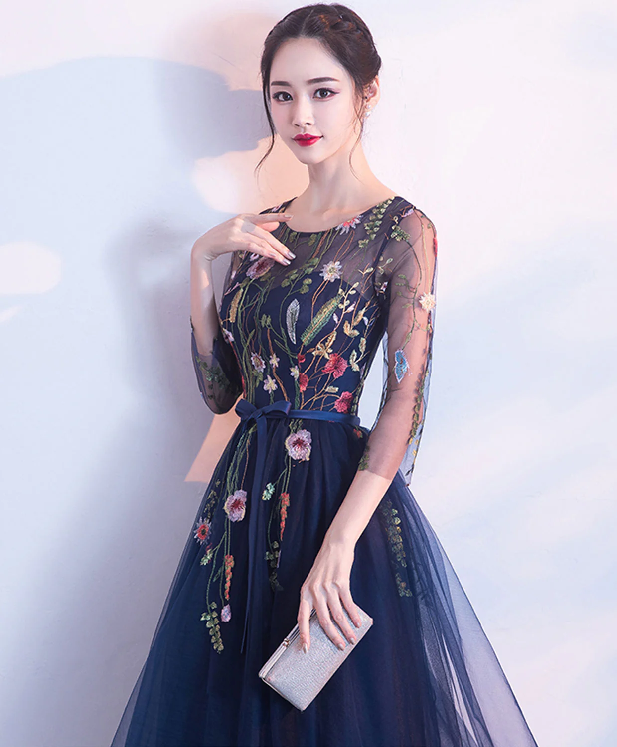 Cute Dark Blue Tulle Short Prom Dress, Blue Homecoming Dress - Deanwangkt