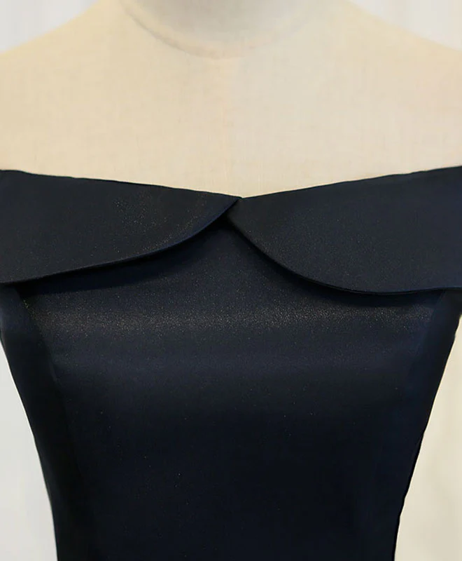 Dark Blue Off Shoulder Long Prom Dress, Evening Dress - Deanwangkt