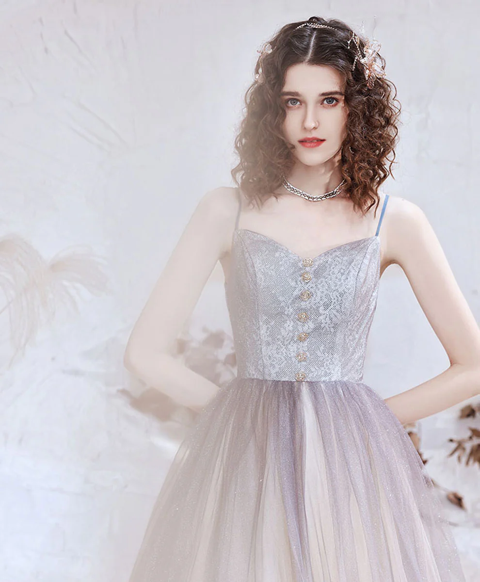 Simple Sweetheart Aline Long Prom Dress, Shiny Formal Dresses - Deanwangkt