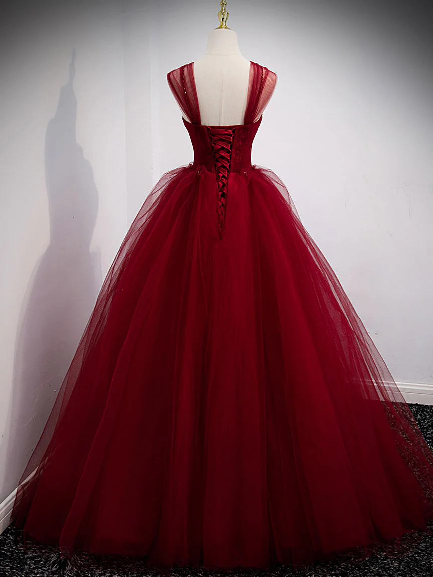 Unique Sweetheart Off Shoulder Lace Long Prom Dress, Tulle Formal Dresses - Deanwangkt
