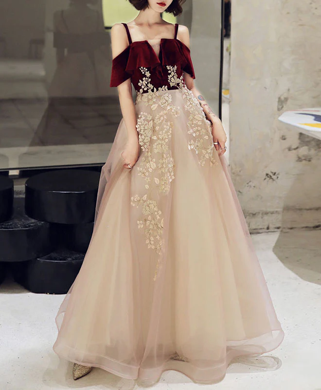 Simple Sweetheart Pink Tulle Lace Long Prom Dress Pink Evening Dress - Deanwangkt