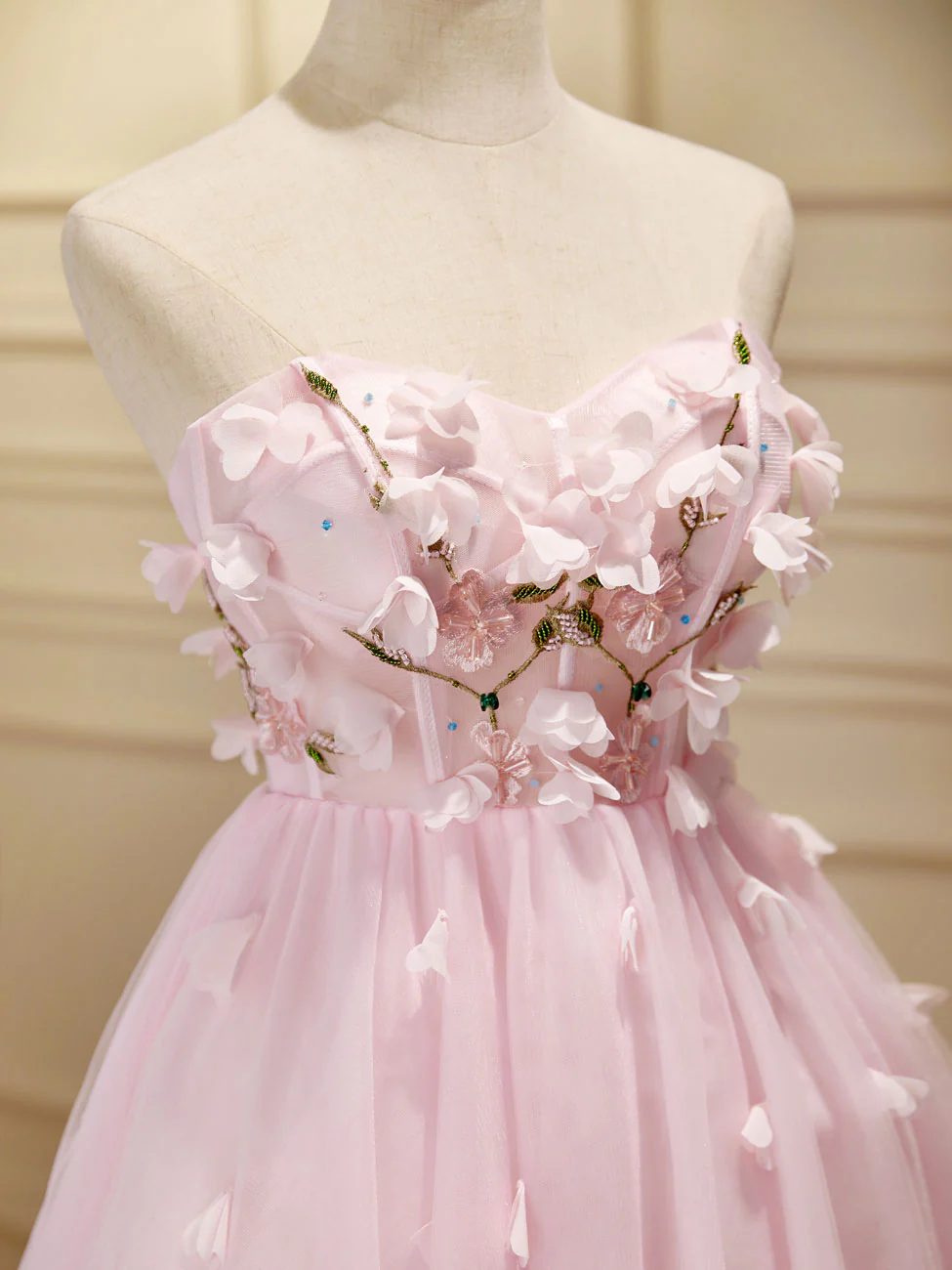 Mini/Short Pink Prom Dress, Cute Pink Homecoming Dresses with Beading Applique - Deanwangkt