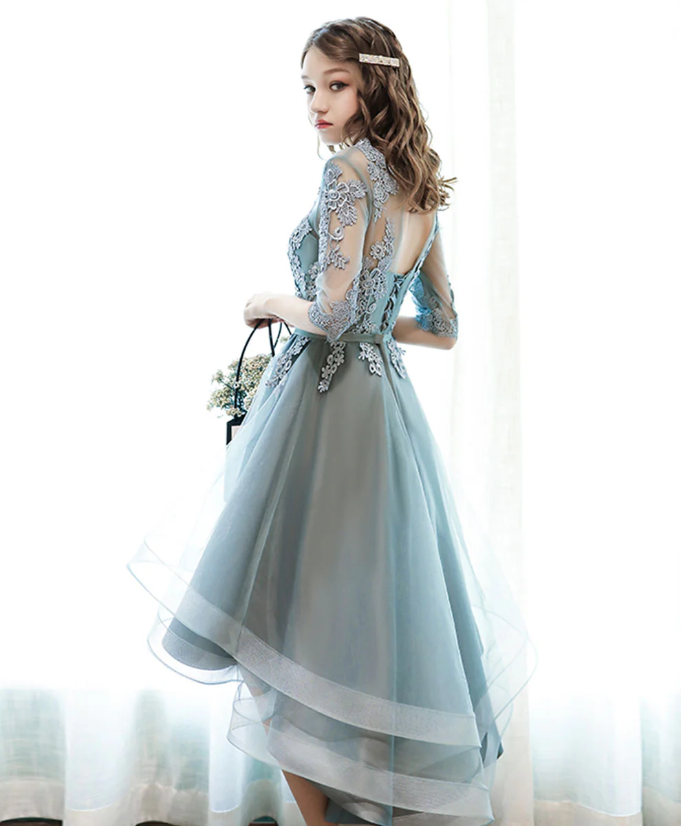 Green Tulle Lace Short Prom Dress, Green Homecoming Dress - Deanwangkt