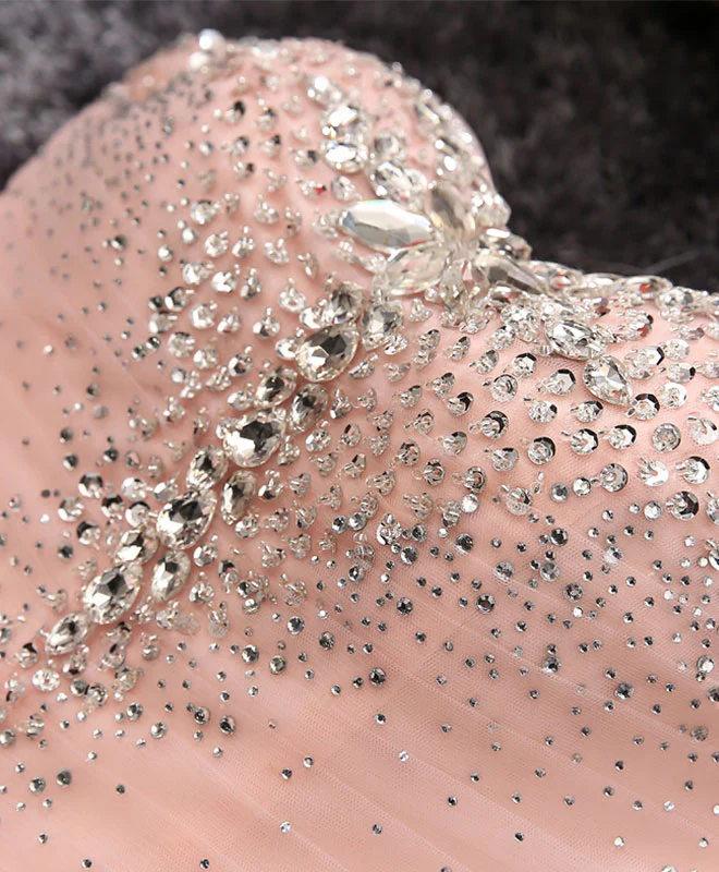 Pink A Line Sweetheart Neck Short Prom Dress, Homecoming Dresses - Deanwangkt