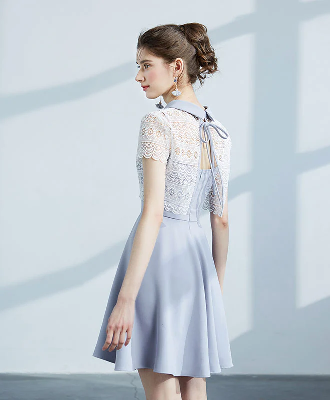 Cute Lace Short Prom Dress, Homecoming Dress, Cocktail Dress - Deanwangkt