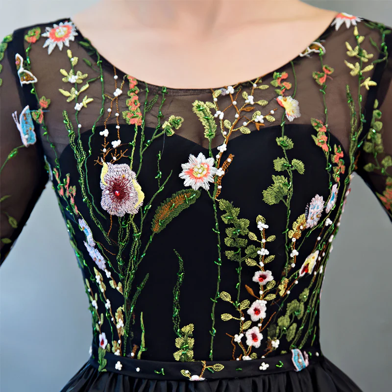 Cute A Line Black Short Prom Dress, Pink Evening Dress - Deanwangkt