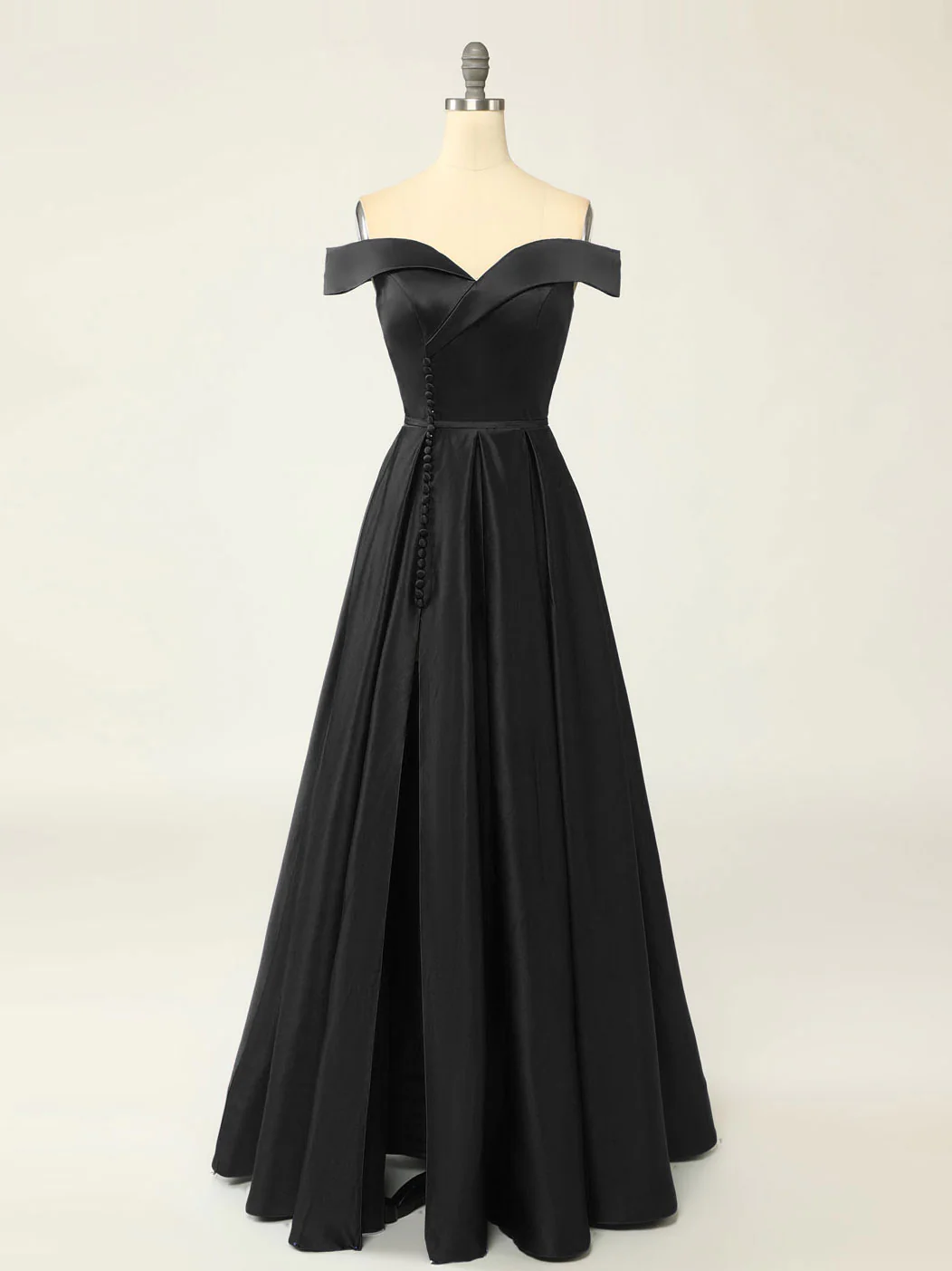 A-Line Green Off Shoulder Long Prom Dresses, Green Formal Evening Dresses - Deanwangkt