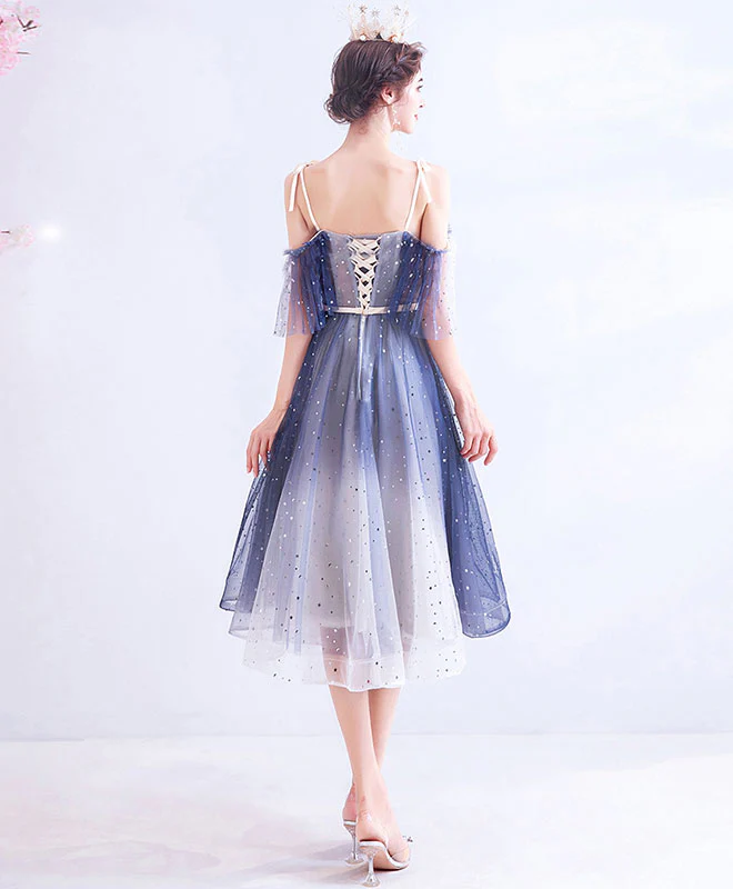 Blue Tulle Short Prom Dress Blue Tulle Homecoming Dress - Deanwangkt