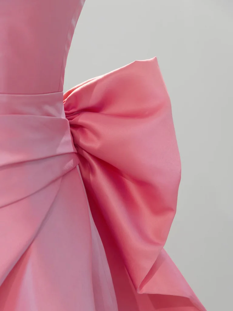 A-Line Sweetheart Neck Satin Pink Long Prom Dress, Pink Long Formal Dress - Deanwangkt