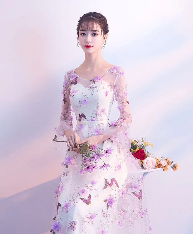 Unique Tulle Purple Long Prom Dress, Tulle Purple Evening Dress - Deanwangkt
