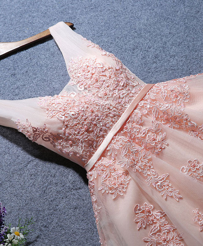 Cute A Line Tulle Lace Short Prom Dress, Homecoming Dress - Deanwangkt