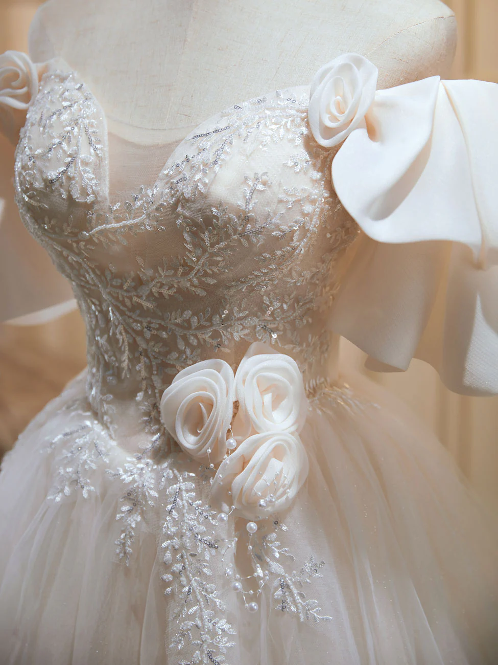 Mini/Short Beige Prom Dresses, Beige Tulle Lace Homecoming Dresses - Deanwangkt