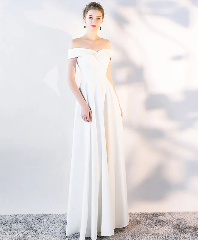 Simple V Neck Long Prom Dress, Evening Dress - Deanwangkt