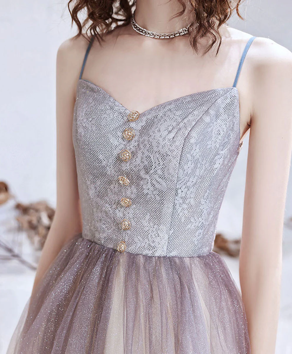 Simple Sweetheart Aline Long Prom Dress, Shiny Formal Dresses - Deanwangkt