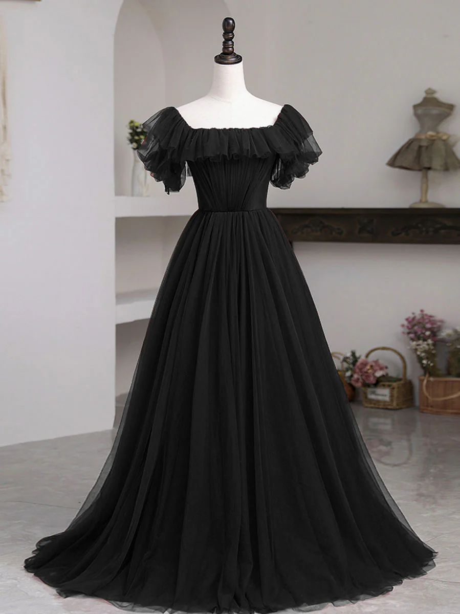 Simple Burgundy A line Long Prom Dresses, Burgundy Bridesmaid Dresses - Deanwangkt