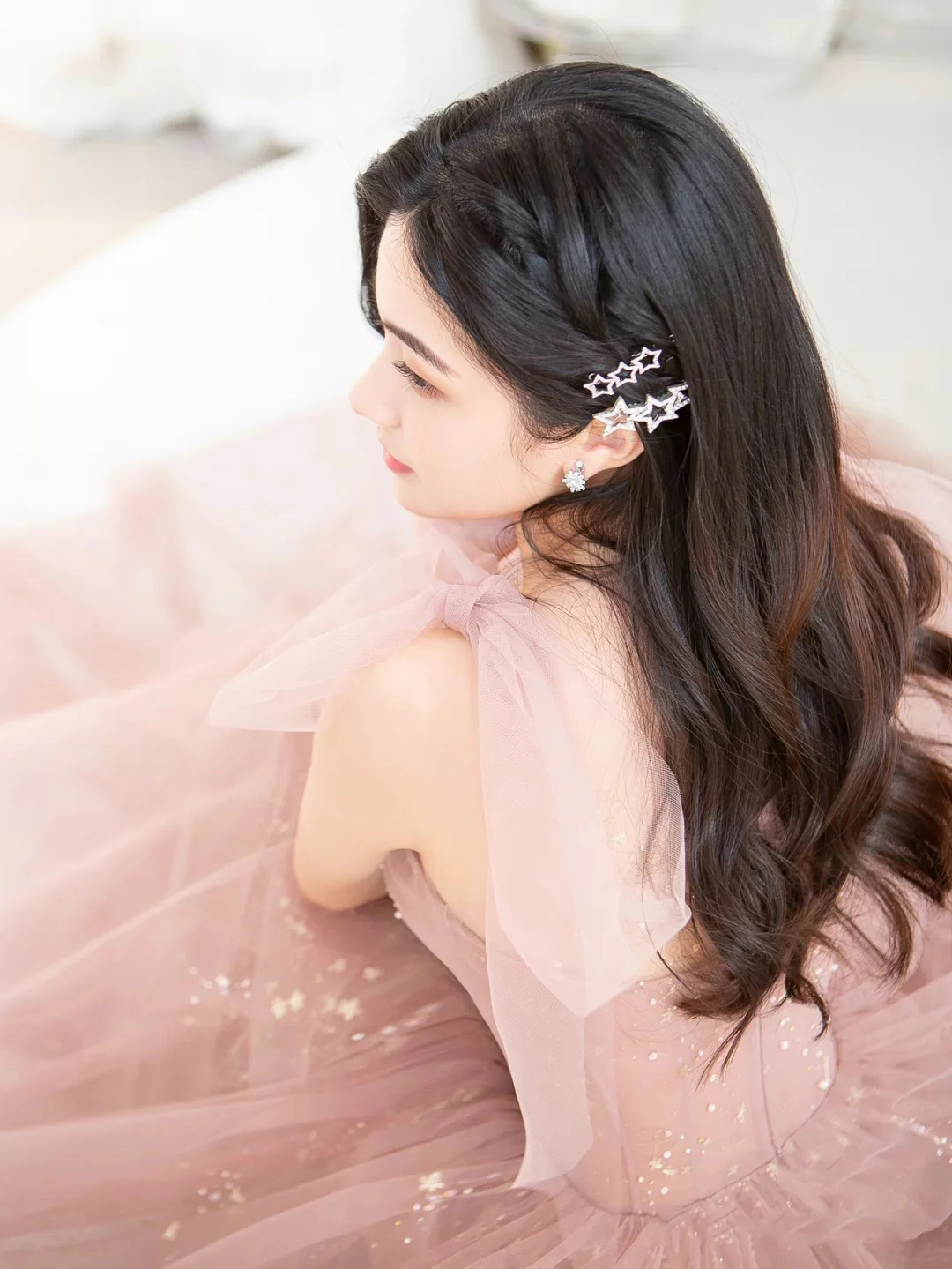 Simple Pink A Line Tulle Long Prom Dress, Pink Tulle Formal Dress - Deanwangkt
