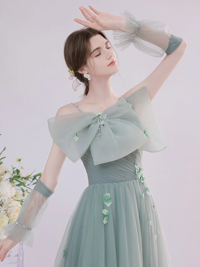 Green Tulle Short Prom Dress, Green Homecoming Dress - Deanwangkt