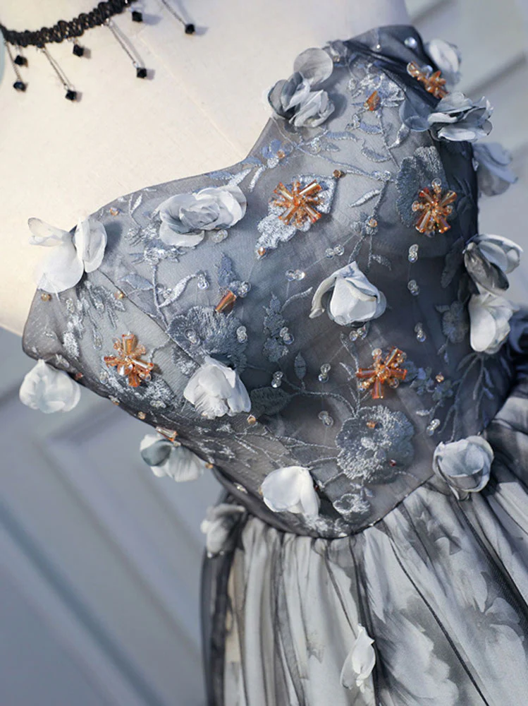 Black Lace Tulle Short Prom Dress, Black Cute Homecoming Dress - Deanwangkt