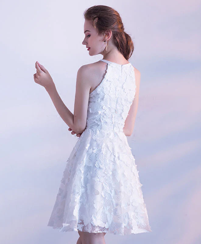 White Short Prom Dress, Cute Homecoming Dress - Deanwangkt