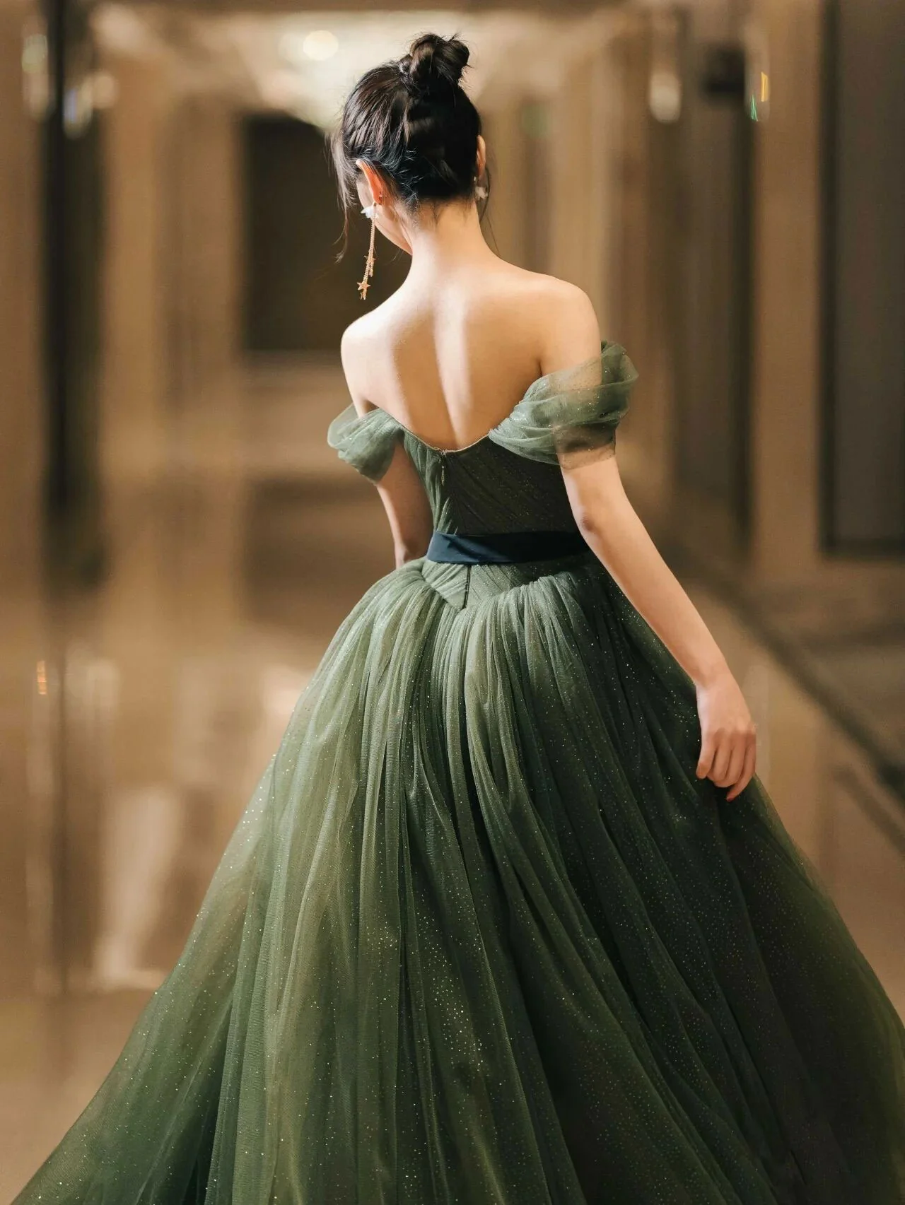 Elegant Sweetheart Neck Tulle Sequin Long Prom Dress, Backless Graduation Dresses - Deanwangkt