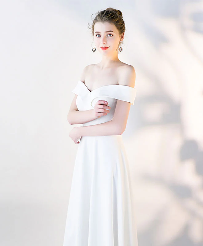 Simple V Neck Long Prom Dress, Evening Dress - Deanwangkt