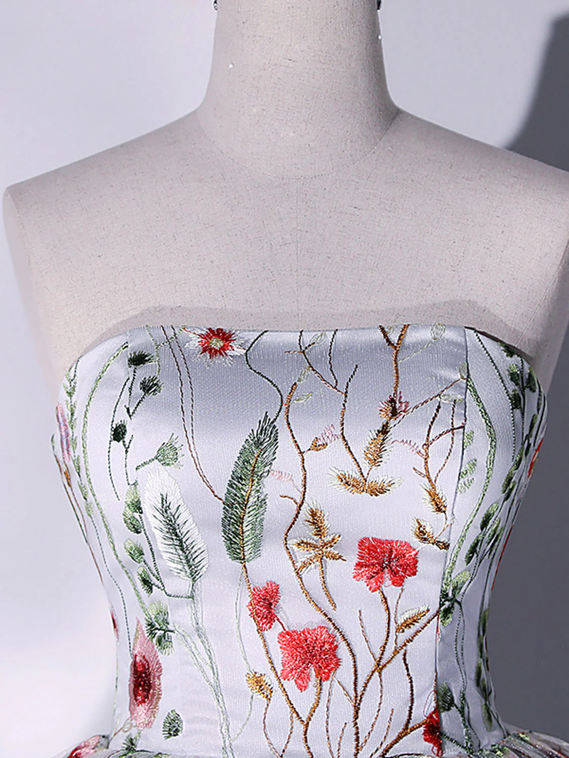 Gray A-LIne Tulle Long Prom Dress, Gray Formal Evening Dresses - Deanwangkt