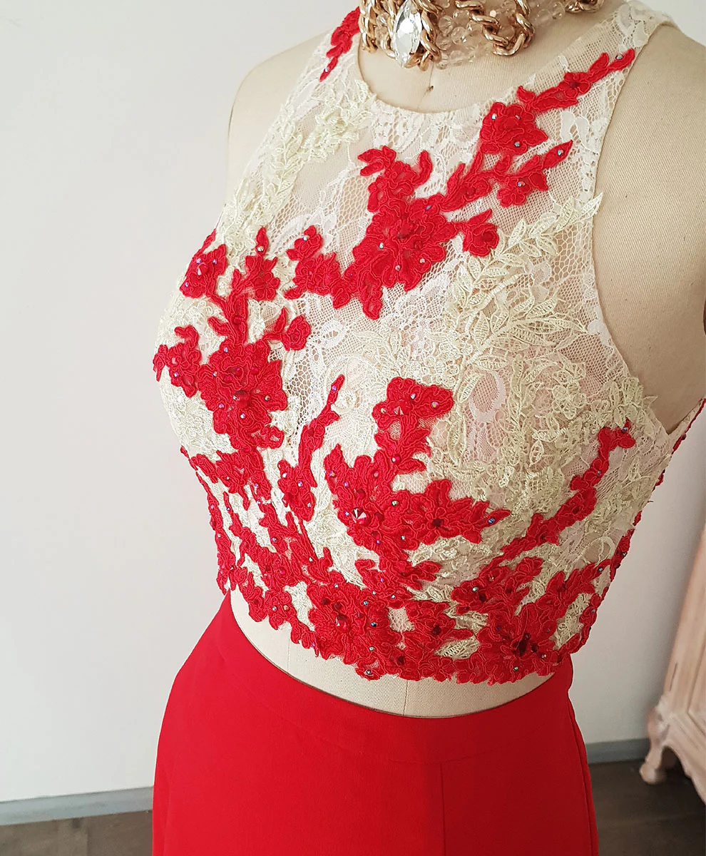 Red Mermaid Long Prom Dress, Red Formal Graduation Dress - Deanwangkt