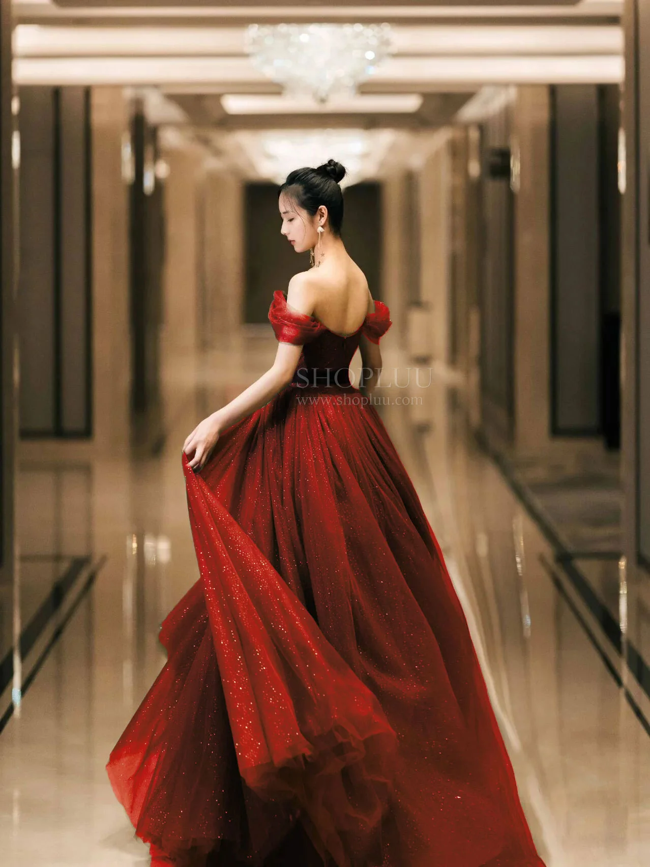 Elegant Sweetheart Neck Tulle Sequin Long Prom Dress, Backless Graduation Dresses - Deanwangkt