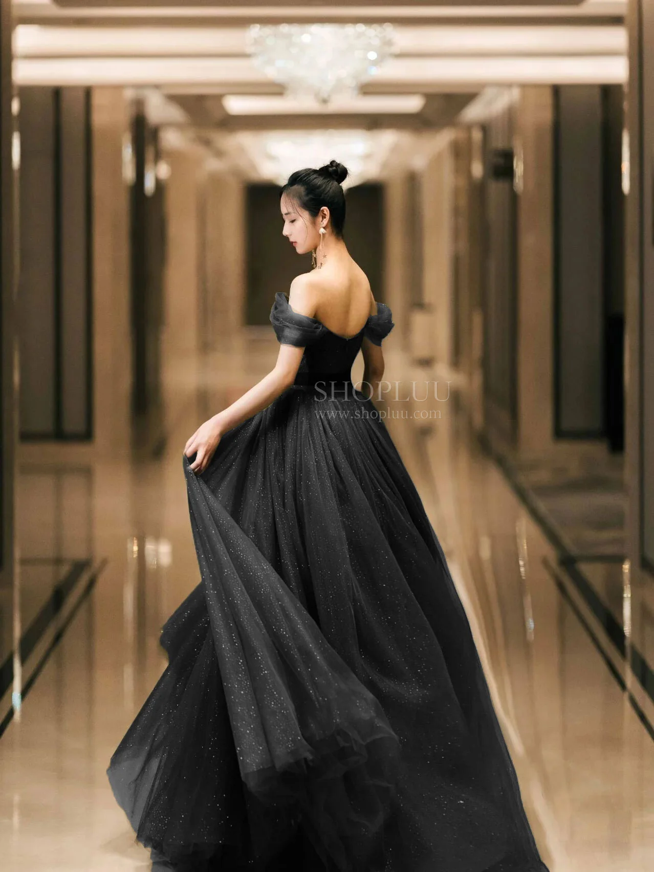 Elegant Sweetheart Neck Tulle Sequin Long Prom Dress, Backless Graduation Dresses - Deanwangkt