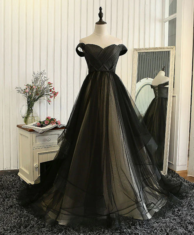 Custom Made  Tulle  Off Shoulder Long Prom Dress, Evening Dress - Deanwangkt
