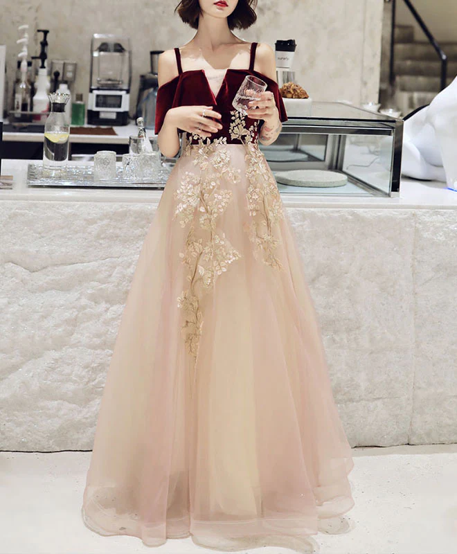 Simple Sweetheart Pink Tulle Lace Long Prom Dress Pink Evening Dress - Deanwangkt