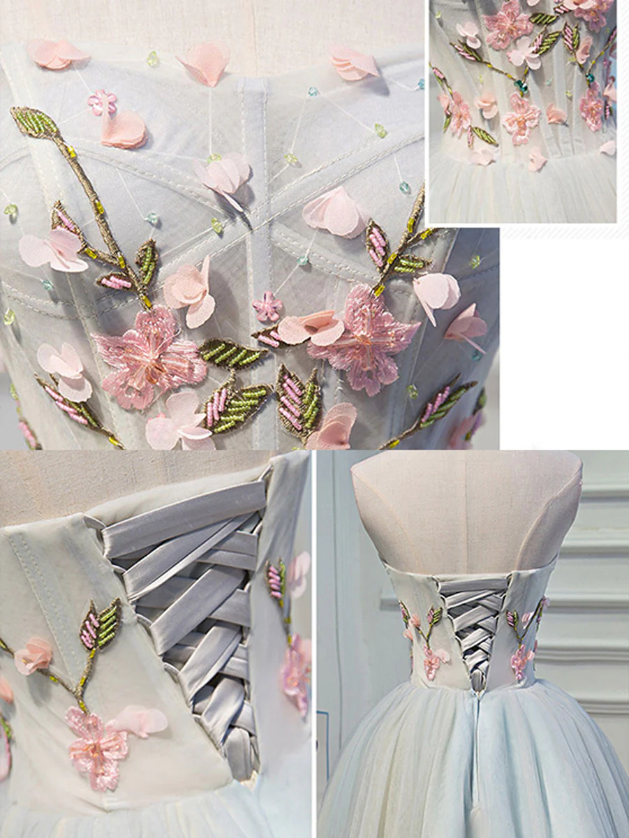 Cute Tulle Short Lace Applique Short Prom Dress, Tulle Puffy Homecoming Dress - Deanwangkt