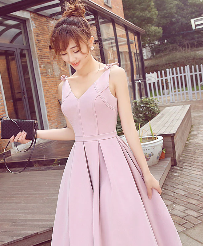 Stylish Pink V Neck Short Prom Dress,  Evening Dress - Deanwangkt