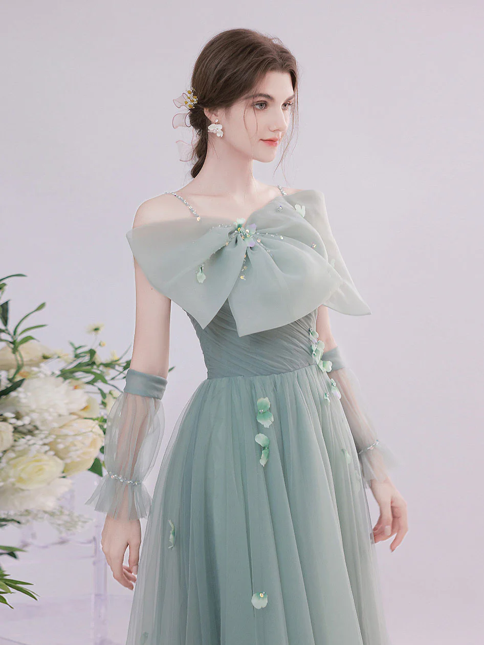 Green Tulle Short Prom Dress, Green Homecoming Dress - Deanwangkt