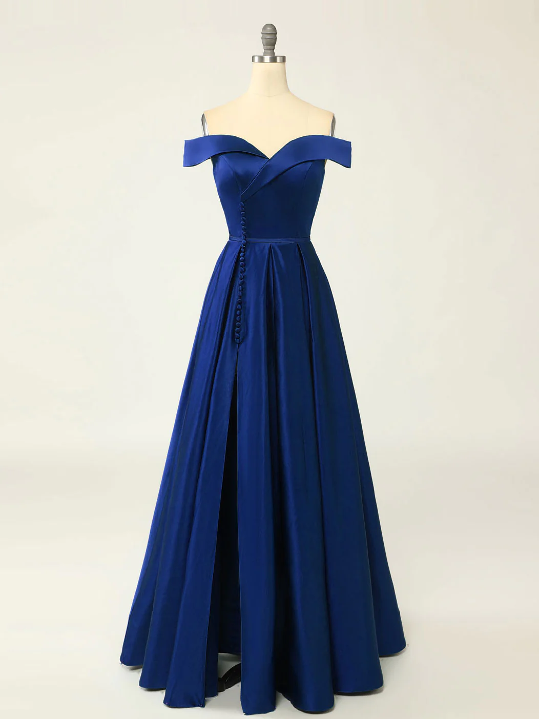 A-Line Green Off Shoulder Long Prom Dresses, Green Formal Evening Dresses - Deanwangkt