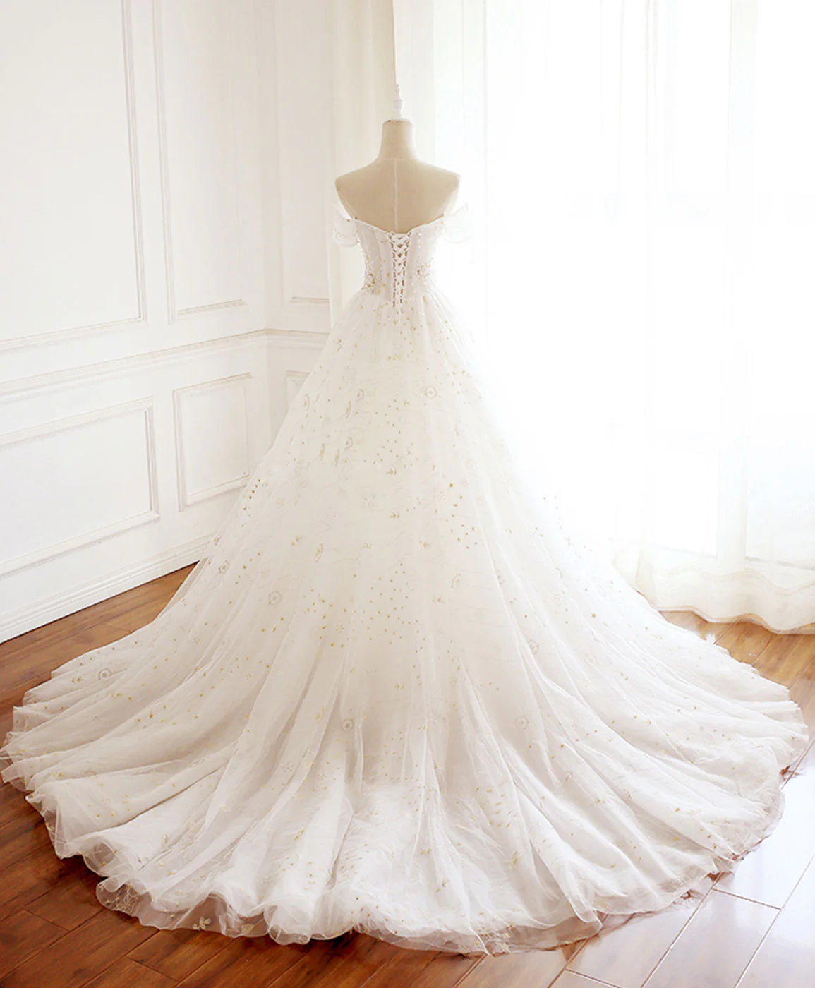 Unique Tulle Lace Long Prom Dress Tulle Lace Evening Dress - Deanwangkt