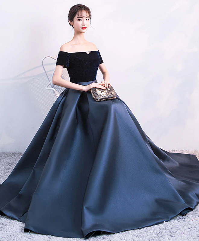 Simple Satin Long Prom Dress, Long Formal Dress - Deanwangkt