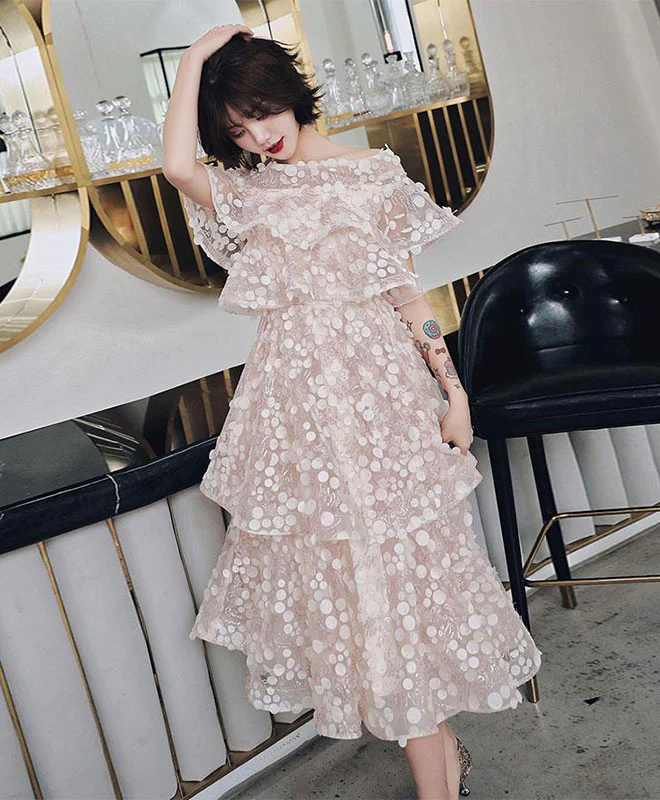 Unique Light Pink Tulle Short Prom Dress, Homecoming Dress - Deanwangkt