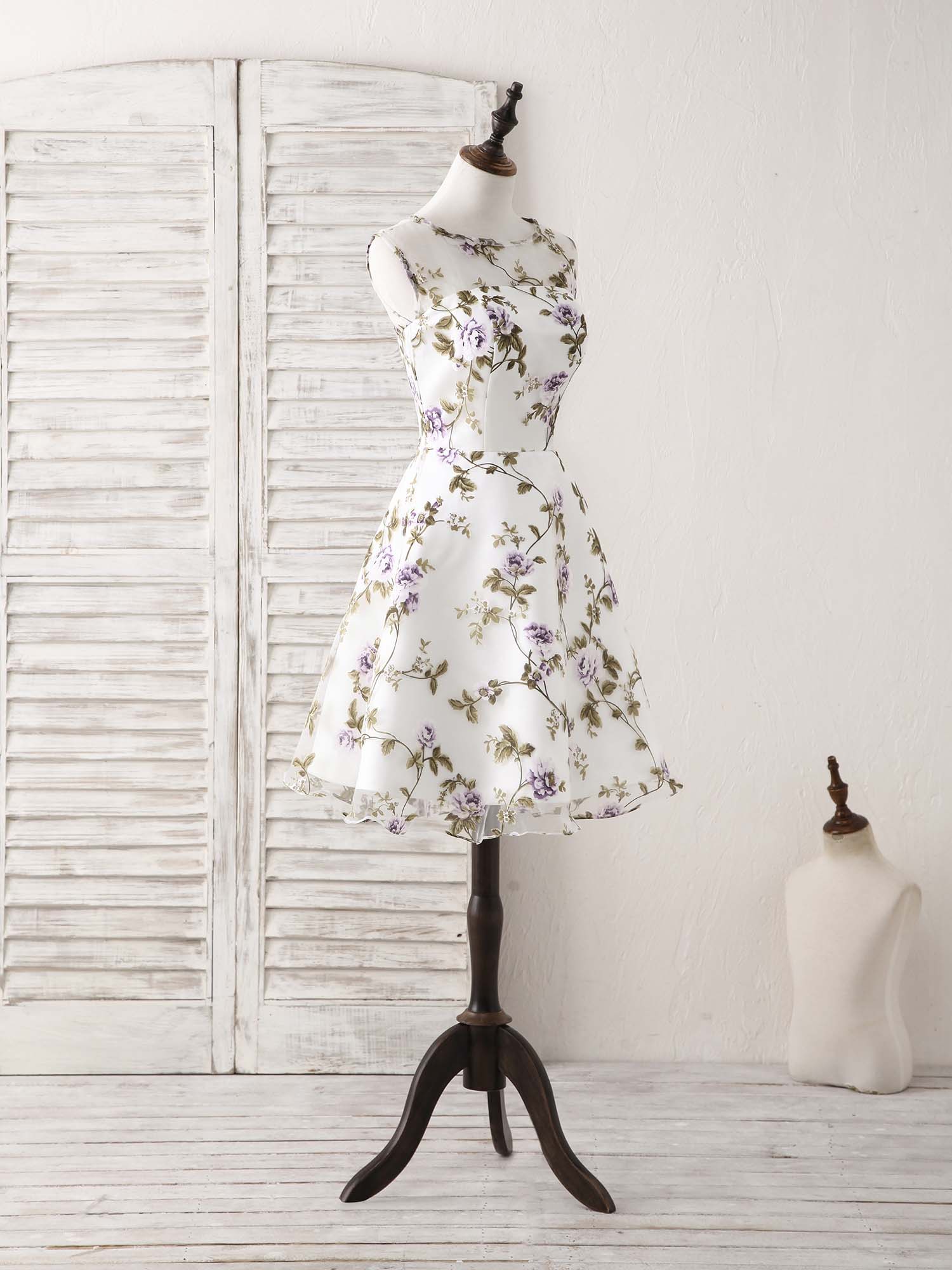 Cute Round Neck Tulle Short Prom Dress, Bridesmaid Dress - Deanwangkt