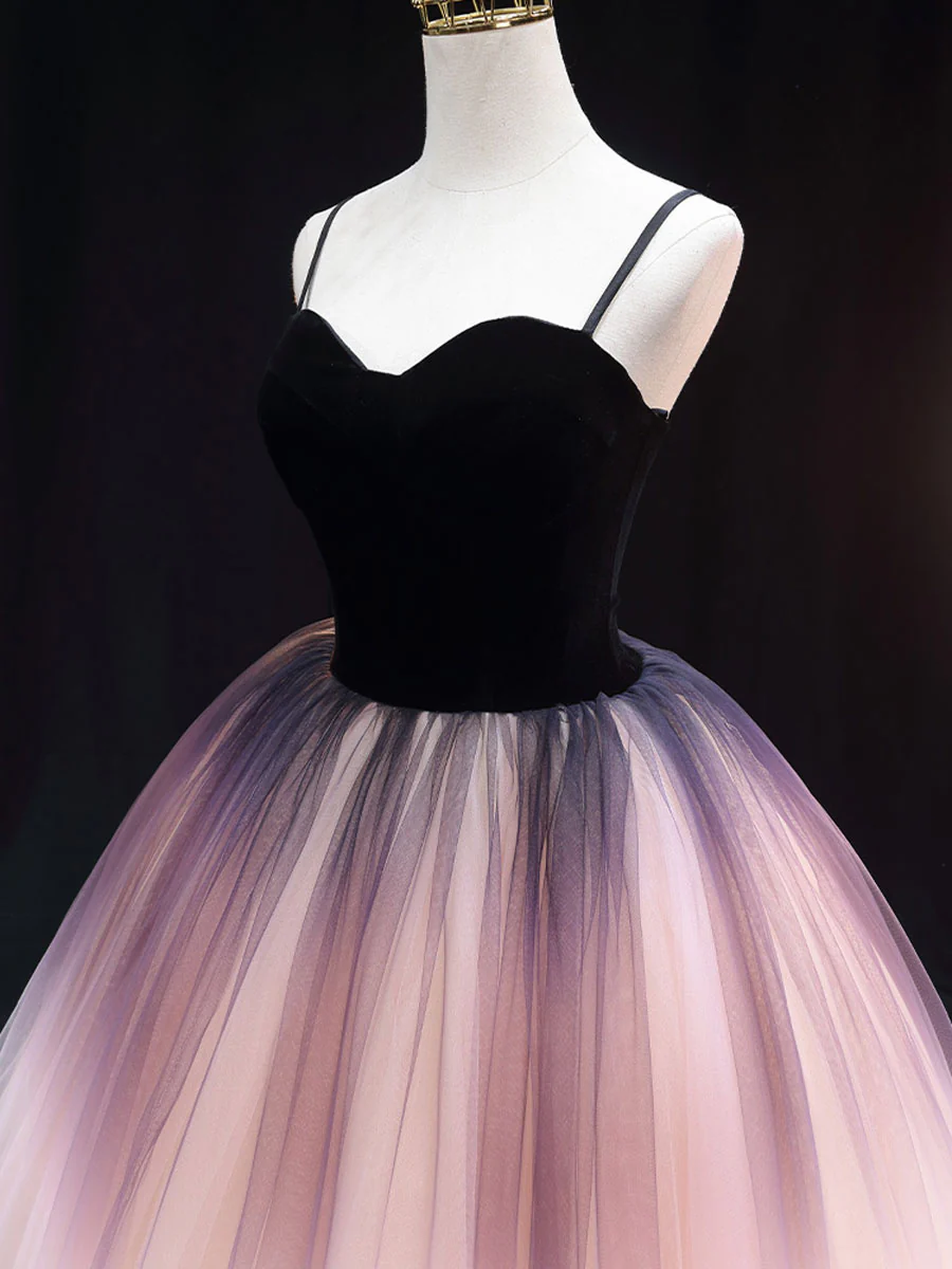 Unique sweetheart neck tulle long prom dress formal evening dress - Deanwangkt