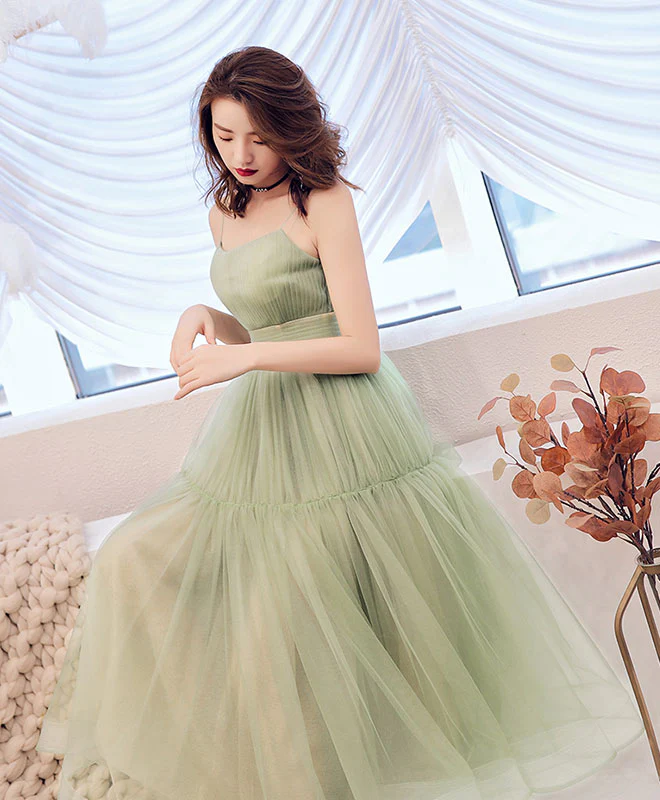 Simple Green Tulle Short Prom Dress Green Tulle Homecoming Dress - Deanwangkt